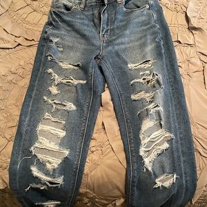 American eagle ripped mom jeans, size 0
